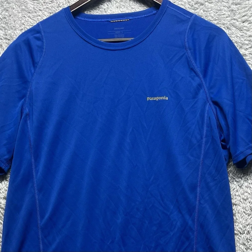 Patagonia Shirt Mens Large Blue Capiliene Cool Daily Shirt Performance Quick Dry